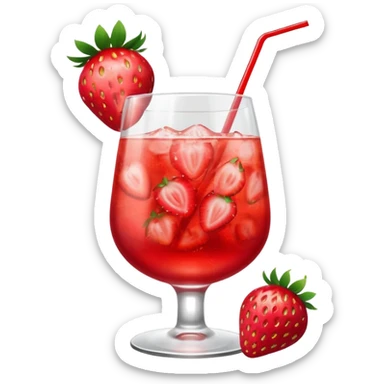 strawberry cocktail sticker