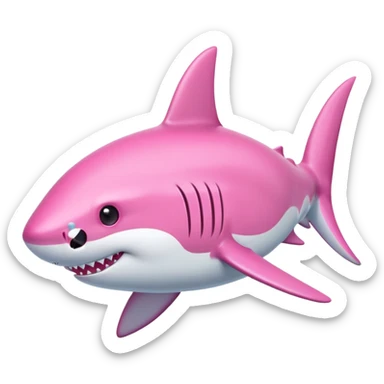 Pink shark with a pink bow on its head sticker