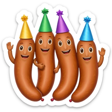 the sausages are dancing at a party sticker