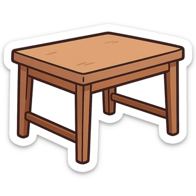 table in flat design style sticker
