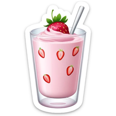 Strawberry yogurt sticker