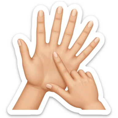 Help me generate and design a finger emoji. The requirements are as follows: the hand gesture is horizontal, with the index finger and middle finger joined together, and the remaining fingers are tucked in sticker
