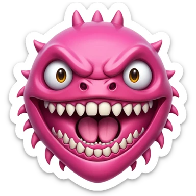 a monster maw with sharp teeth sticker
