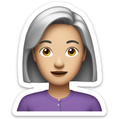Asian Woman in Her 40s wearing purple shirt sticker