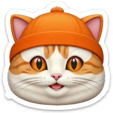 happy cat wearing a hat made only out of sushi sticker