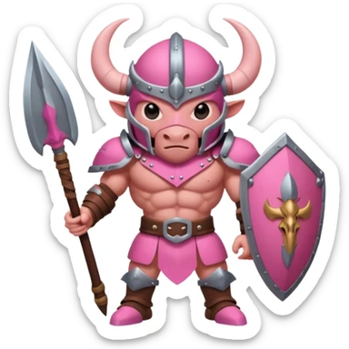 Pink Viking Warrior Ant with armor sticker
