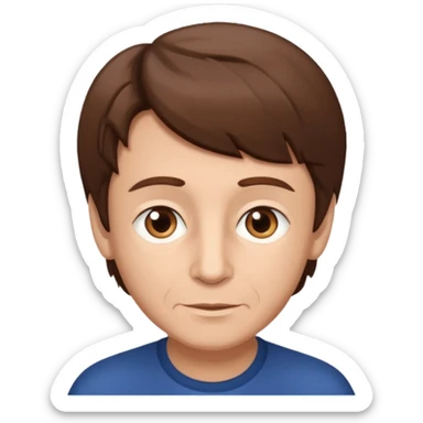 boy hair brown 70 yeear ol sticker