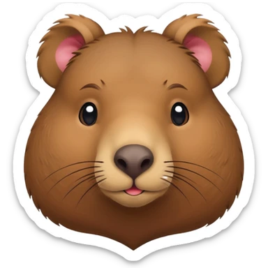 capybara face shaped like a heart sticker