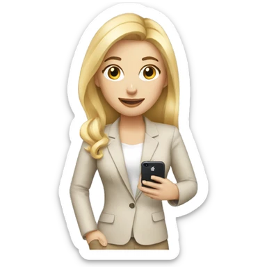 A social media manager female blonde with a iphone in hand sticker
