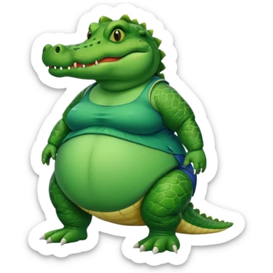 Female alligator with the humanoid fat chubby body sticker