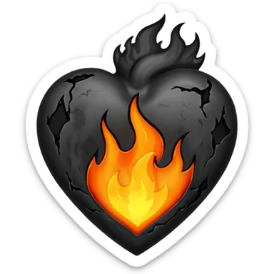 A black fire love hurt sticker