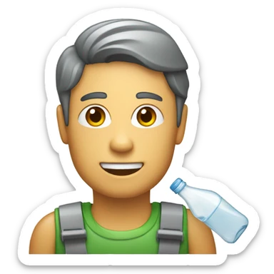 a person recycling plastic pet bottle sticker