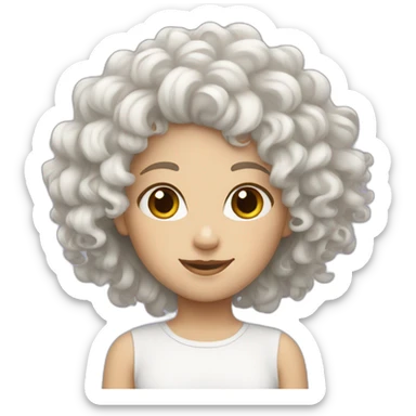 white curly hair girl funnt sticker