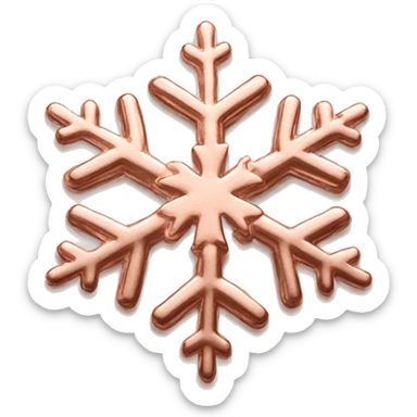 Realistic rose gold isolated snowflake  sticker