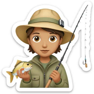 person fishing sticker