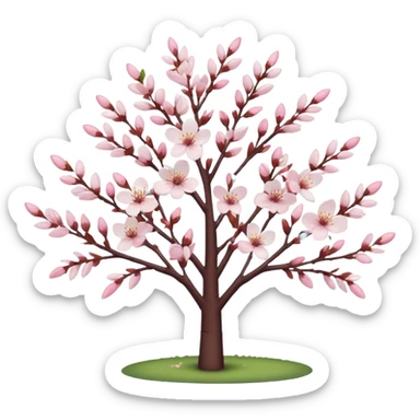 cherryblossom white bush sticker