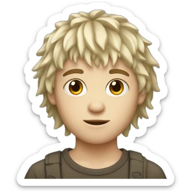 A White boy with a messy fringe  sticker