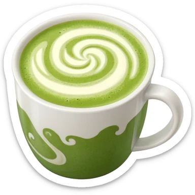 matcha latte top view sticker