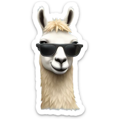 Un lama avec des lunettes de soleil  sticker