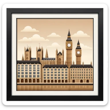 london in browns and beige sticker