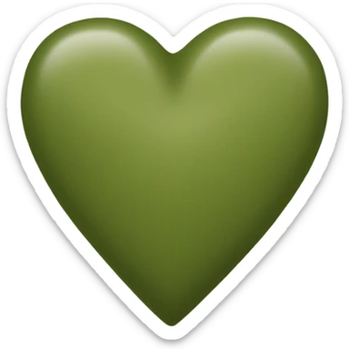 Olive green heart sticker