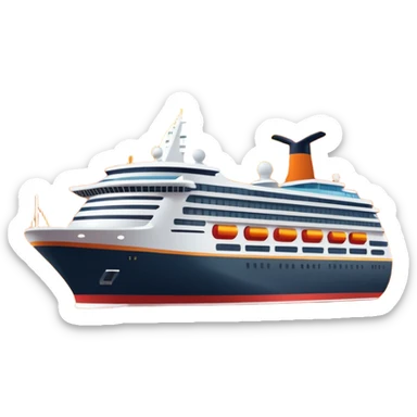 sun setting on a cruise ship sticker