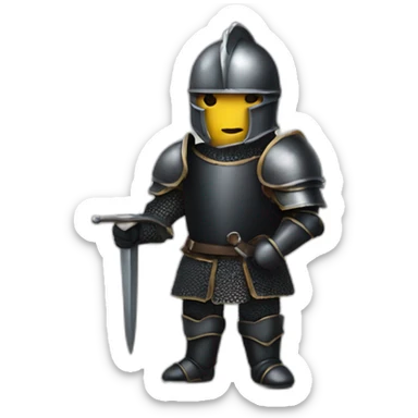 A knight in black armour with full helmet sticker