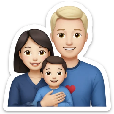 family emoji 3 people korean x white amwf sticker