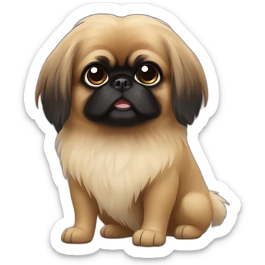 Black face Pekingese sticker
