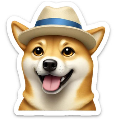 Doge wearing a hat giving thumbs up sticker