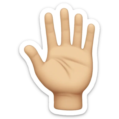 open palm with finger tuckeds sticker