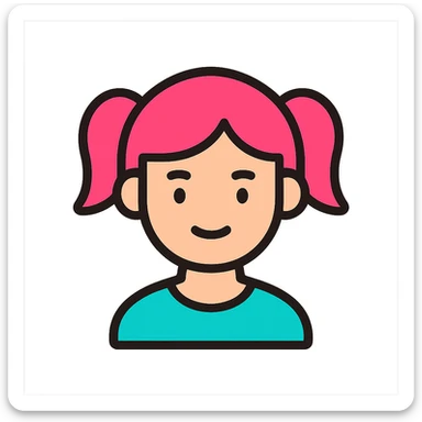A girl with pink hair tied on both sides sticker
