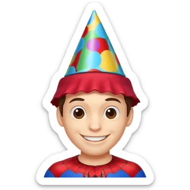 Spiderman having a birthday sticker