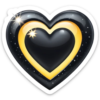 black heart with sparkles sticker