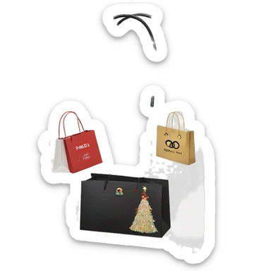 Christmas Chanel prada paper shopping bags sticker