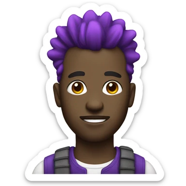 Black man with purple Mohawk  sticker