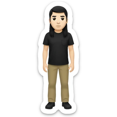 Chino Moreno long black shirt, khaki pants sticker