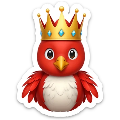 bird with crown single vibrant colour  sticker