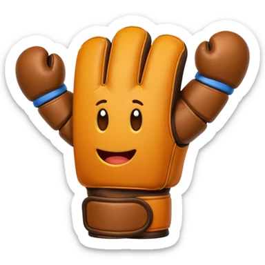 guantes de portero de futbol aplaudiendo, divertido sticker