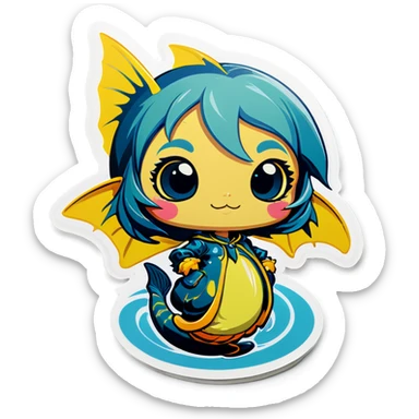 Lady catfish boy sticker