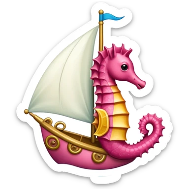 Rosa seahorse with a sail sticker