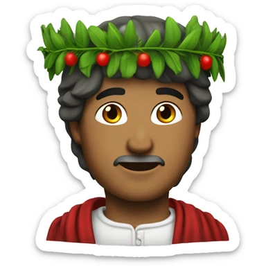 Dante Alighieri with a green laurel wreath on his head sticker