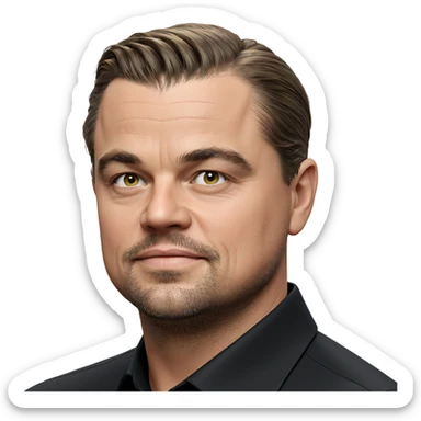 male portrait in black shirt sticker