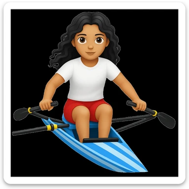 Make the girl's outfit red shorts and a white short-sleeved t-shirt in the style of apple style emojis sticker