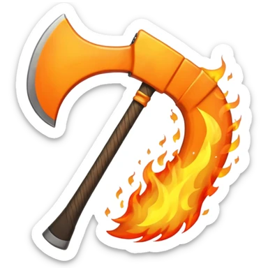 axe on fire sticker