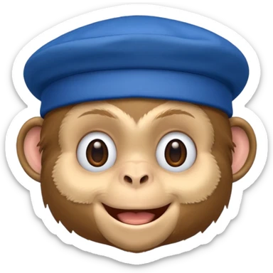 Monkey wearing blue beret sticker