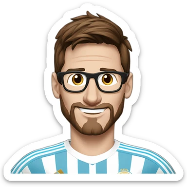lionel messi con lentes de sol y la camiseta de argentina sticker