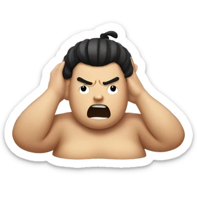 SUMO hand on his head, worry face sticker