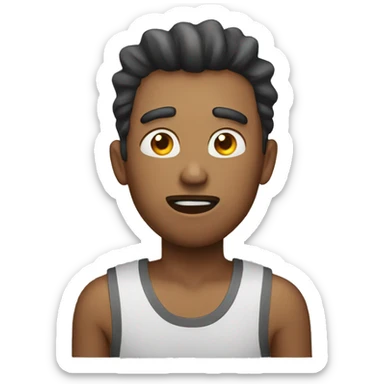 Man with reaction sticker