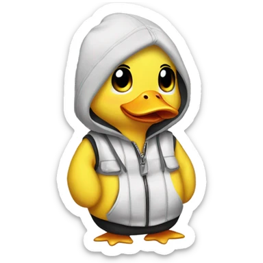 Cute ducky  where it emo clothes  sticker